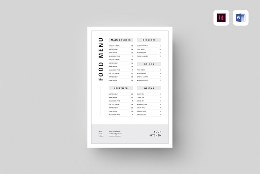 Free Restaurant Menu Templates for MS Word & Google Docs
